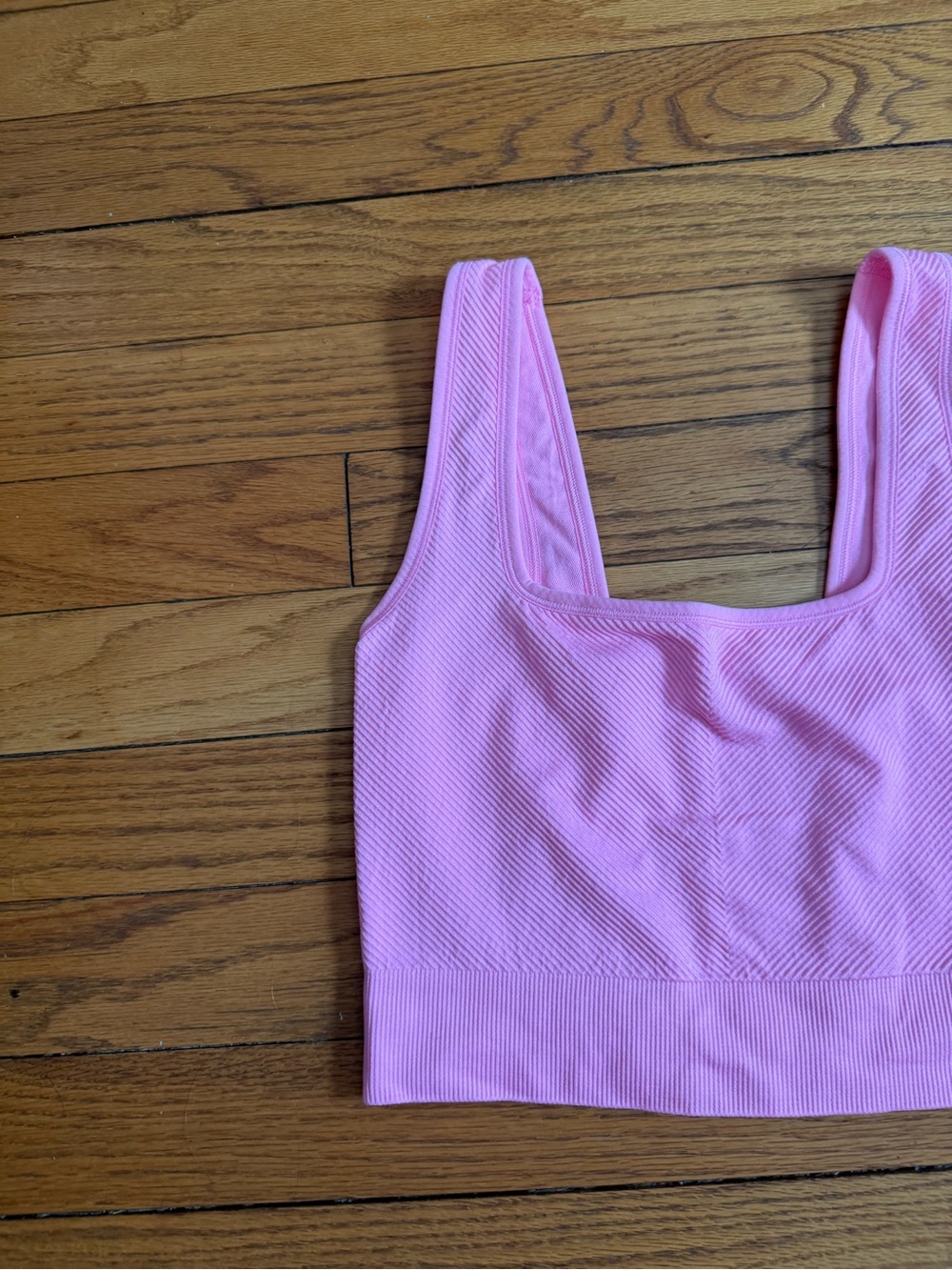 all in motion Aqua Blue and Hot Pink Seamless Crop Tank Top Duo - Picture 3 of 6